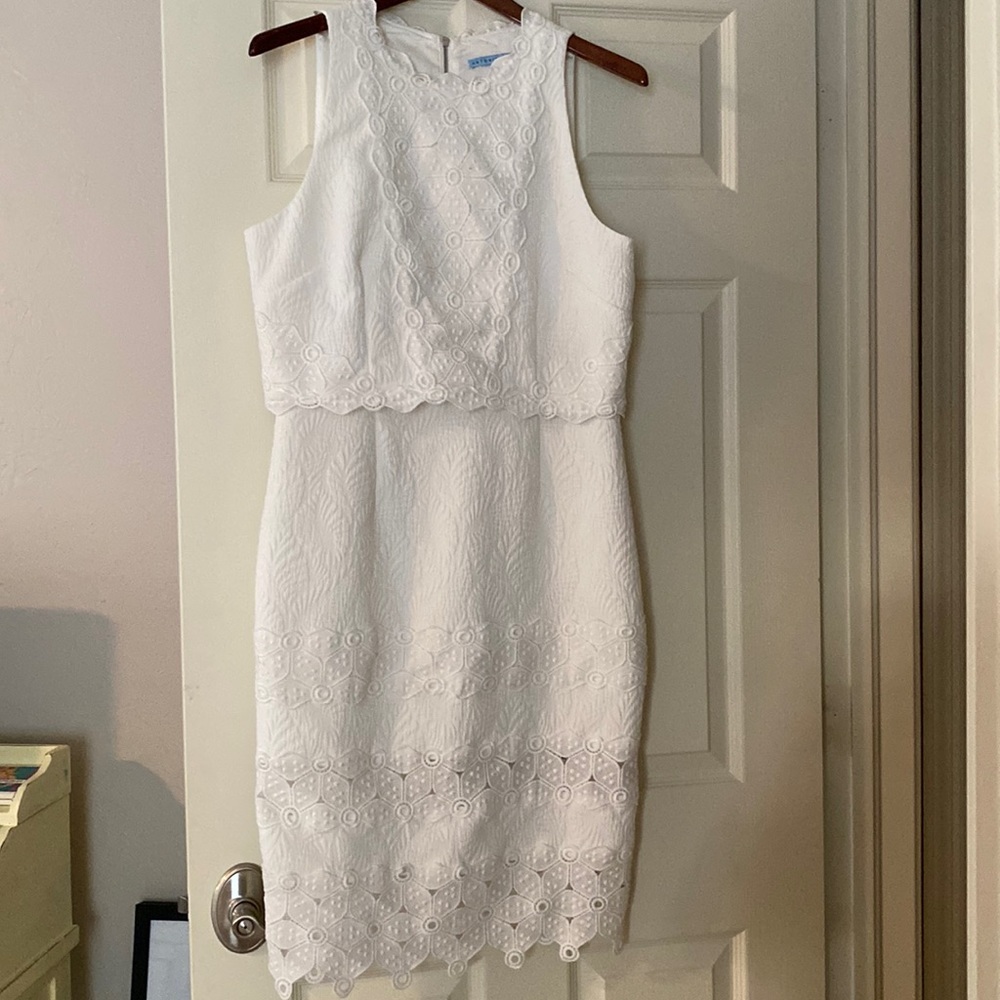 White summer dress!  Worn once.  Size 10
